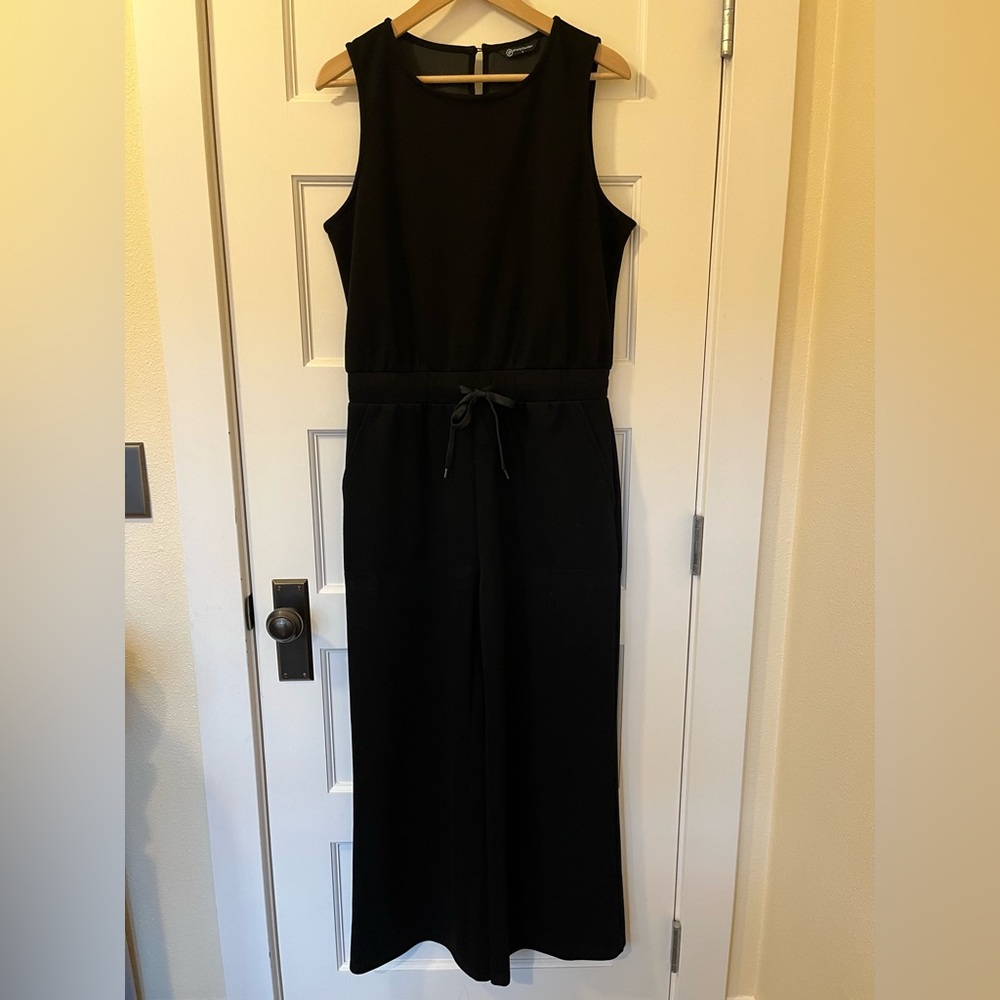 PrettyGarden • Black Sleeveless Jumpsuit • Drawstring Waist • Size L